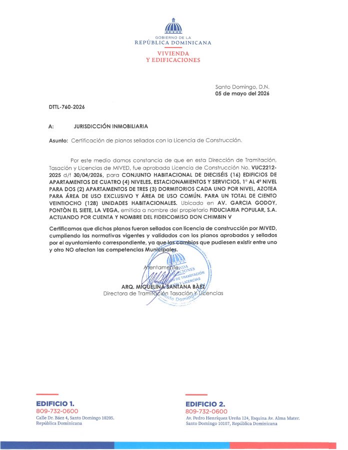 Vista previa de la Certificación de Planos Sellados